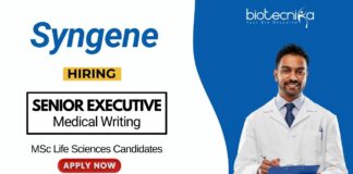 Latest Medical Writing Job at Syngene | MSc Life Science Graduates Apply Now
