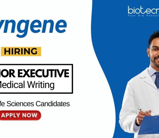 Latest Medical Writing Job at Syngene | MSc Life Science Graduates Apply Now