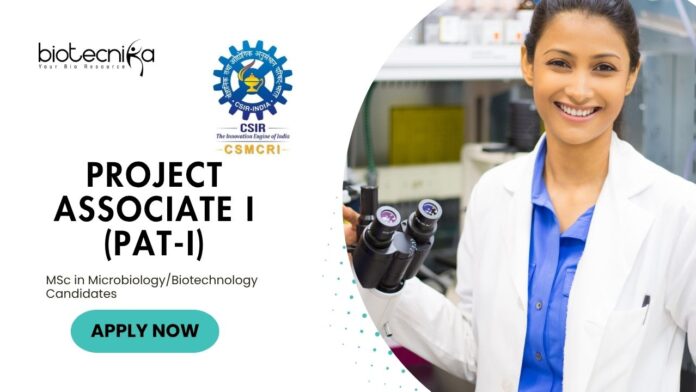 Latest Project Associate Jobs at CSMCRI | MSc Biotechnology Candidates Apply Now
