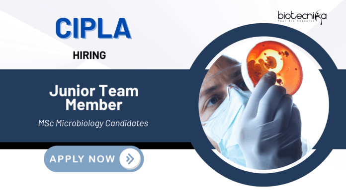 Latest QA or QC Jobs at Cipla | MSc Microbiology Candidates Apply Now 