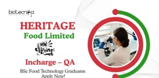 Latest Quality Assurance Job at Heritage | BSc Food Technology Graduates Apply Now