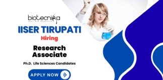 Latest Research Associate Jobs at IISER Tirupati | PhD Life Science Candidates Apply Now