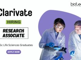 Life Science Job at Clarivate MSc Graduates Apply Now for the Research Associate Role