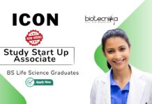 Life Science Job at ICON BSc Graduates Apply for the Study Start Up Associate Position