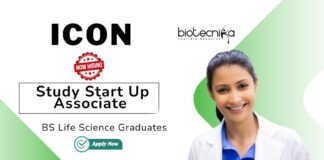 Life Science Job at ICON BSc Graduates Apply for the Study Start Up Associate Position