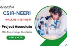 Walk-In Interview for Project Associate Position at CSIR-NEERI for MSc Graduates 