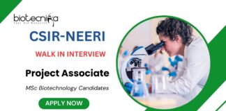 Walk-In Interview for Project Associate Position at CSIR-NEERI for MSc Graduates 