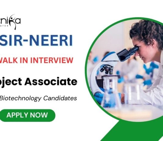 Walk-In Interview for Project Associate Position at CSIR-NEERI for MSc Graduates 