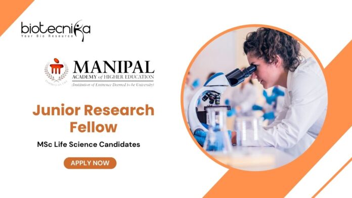 Life Science Jobs at Manipal Academy of Higher Education|Apply Now for JRF Position