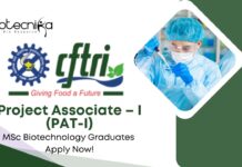 MSc Biotechnology Jobs CFTRI | Apply Now For The Project Associate Role