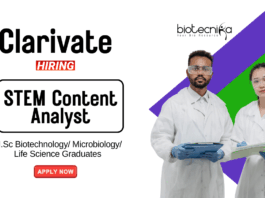 MSc Biotechnology Jobs at Clarivate Apply Now for the Associate STEM Content Analyst Role