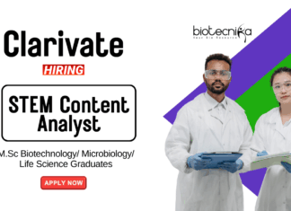 MSc Biotechnology Jobs at Clarivate Apply Now for the Associate STEM Content Analyst Role