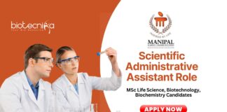 MSc Biotechnology Jobs at MAHE | Apply Now for Scientific Administrative Assistant Position