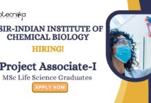MSc Life Science Jobs at IICB | Apply Now For The Project Associate-I Role