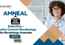 MSc Microbiology Jobs at Amneal | Apply Now For The Executive – Quality Control Microbiology Role