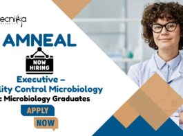 MSc Microbiology Jobs at Amneal | Apply Now For The Executive – Quality Control Microbiology Role