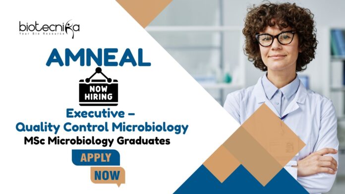 MSc Microbiology Jobs at Amneal | Apply Now For The Executive – Quality Control Microbiology Role