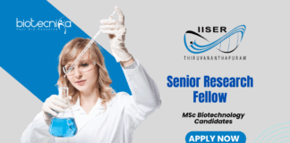 Latest Molecular Biology Jobs at IISER TVM | Apply Now for Senior Research Fellow Position