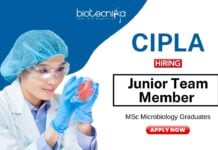 Microbiology Jobs at Cipla MSc Graduates Apply Now for the Junior Team Member Role
