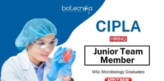 Microbiology Jobs at Cipla MSc Graduates Apply Now for the Junior Team Member Role