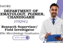 Microbiology Jobs at PGIMER | Apply Now For The Research Supervisor/Field Investigator Role