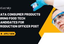 BTech Food Technology Jobs at Tata Consumer Products