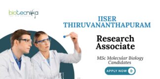 Molecular Biology Jobs at IISER Thiruvananthapuram | Apply Now for Research Associate Position