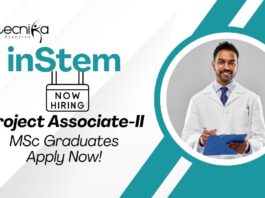 Molecular Biology Jobs at inStem | MSc Graduates Apply Now For The Project Associate Role