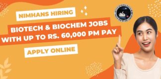 MSc Biotech & Biochem Latest Jobs at NIMHANS