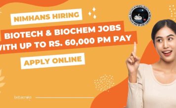 MSc Biotech & Biochem Latest Jobs at NIMHANS
