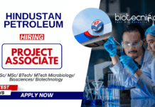 Jobs for BSc GraduateMSc Biotech Government Jobs in HPCLs | Apply Now for the Project Associate Position at Hindustan Petroleum