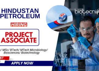 Jobs for BSc GraduateMSc Biotech Government Jobs in HPCLs | Apply Now for the Project Associate Position at Hindustan Petroleum