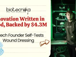 Innovation Written in Blood, Backed by $4.3M Biotech Founder Self-Tests Wound Dressing
