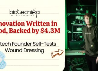 Innovation Written in Blood, Backed by $4.3M Biotech Founder Self-Tests Wound Dressing