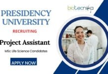 Project Assistant Jobs at Presidency University | MSc Life Science Candidates Apply Now