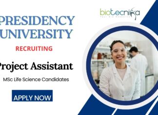 Project Assistant Jobs at Presidency University | MSc Life Science Candidates Apply Now