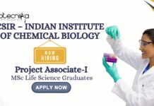 Project Associate Job at IICB | MSc Life Science Graduates Apply Now