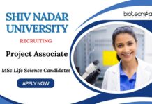 Life Science Jobs at SNU | Apply Now for Project Associate Position