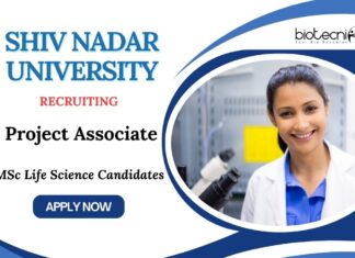 Life Science Jobs at SNU | Apply Now for Project Associate Position