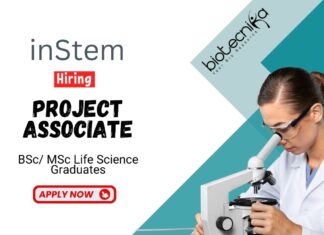 Project Associate Position at BRIC-inStem Life Science Graduates Apply Online