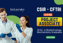 Project Associate Position at CSIR-CFTRI MSc Biotechnology Graduates Apply Online