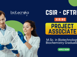 Project Associate Position at CSIR-CFTRI MSc Biotechnology Graduates Apply Online