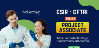 Project Associate Position at CSIR-CFTRI MSc Biotechnology Graduates Apply Online