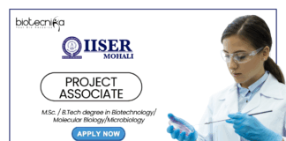 Project Associate Position at IISER Mohali - MSc Life Science Graduates Attend the Walk-In Interview (1)