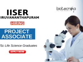 Project Associate Position at IISER Thiruvananthapuram MSc life Science Graduates Apply Now