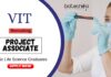 Project Associate Position at VIT University MSc Life Science Graduates Apply Online