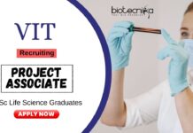 Project Associate Position at VIT University MSc Life Science Graduates Apply Online