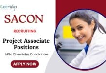 Project Associate Positions Jobs at SACON | MSc Life Science Candidates Apply Now