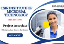 Project Associate Positions at CSIR Institute of Microbial Technology | MSc Agriculture Candidates Apply Now 