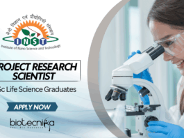 Project Research Scientist Position at INST - MSc Life Science Graduates Apply Online